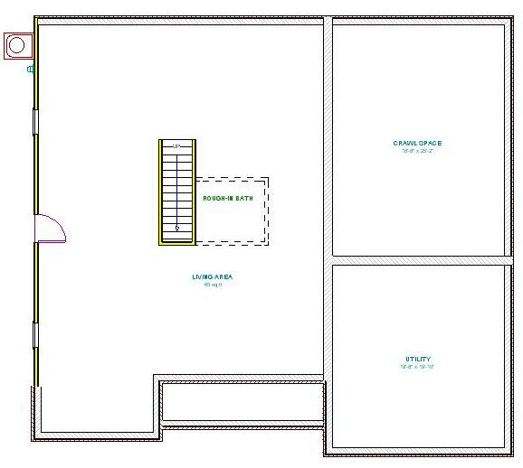 The optional basement of the Fisherville home